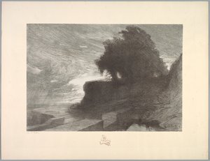 Suite af Landskaber: Landskab, Plade 4, Note, Slange af Charles Marie Dulac