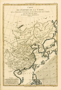 Det kinesiske imperium, det kinesiske Tartariet og Kongeriget Korea med Japans øer, fra Atlas de Toutes les Parties Connues du Globe Terrestre af Guillaume Raynal (1713-96) udgivet i 1780 (farvelagt)