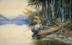 En lejrplads ved søen, 1908