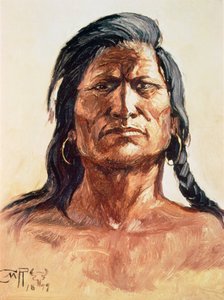 Shoshone stammemand af Charles Marion Russell