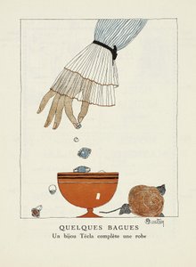 Annonce for "Tecla", fra Gazette de Bon Ton, pub. 1920 af Charles Martin