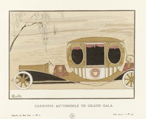 Grand Gala Automobil Coach, pub. 1914 (stenciltryk) af Charles Martin