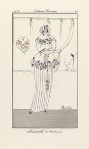 Morning negligee, fra Costumes Parisien, udg. 1913 (stenciltryk) af Charles Martin