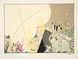 Fire, Fireworks, fra Sport & Entertainment, pub. 1914 (stenciltryk) af Charles Martin