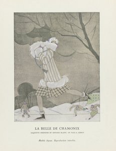 La Belle de Chamonix, pub. 1924 (stencilprint) af Charles Martin