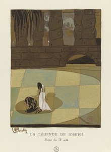 La Legende de Joseph, Scene fra anden akt, pub. 1914 (stenciltryk) af Charles Martin