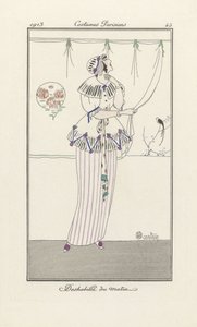 Morgenkjole, fra Costumes Parisiens, pub. 1913 (stenciltryk) af Charles Martin
