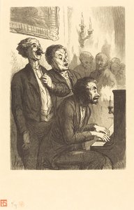 The Lounge Singers af Charles Maurand after Honoré Daumier