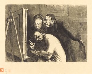 Malere og borgerlige af Charles Maurand after Honoré Daumier