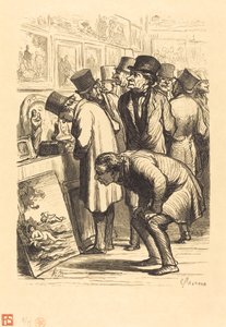 Et værelse på Hotel Drouot på en udstillingsdag af Charles Maurand after Honoré Daumier