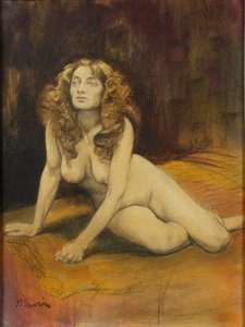 Liggende nøgen kvinde, ca. 1895.