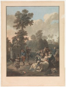 Fire scener af landsbyliv tromlen Le Tambourin Fire genrescener af landsbylivet (serietitel) af Charles Melchior Descourtis