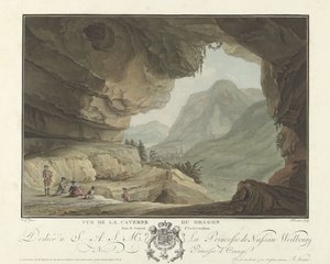 Udsigt over et landskab fra Dragens Cave Vue de la Caverne du Dragon dans le Canton d