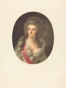 Frederica Sophia Wilhelmina af Preussen, prinsesse af Orange Nassau af Charles Melchior Descourtis after Friedrich Tischbein