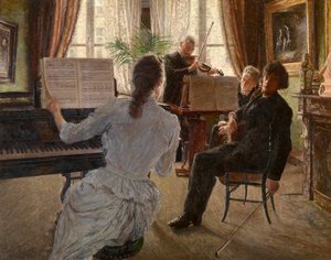 Kvartetten (olie på panel)