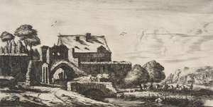 En vandmølle nær Saint-Denis, 1850. af Charles Meryon
