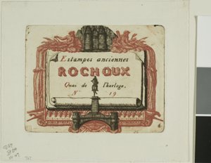Adressekort til trykkeri, Rochoux af Charles Meryon