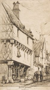 Et gammelt hus eller musikerens hus, Bourges, 1860. af Charles Meryon