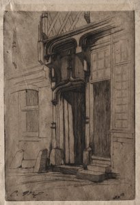 Døråbning til et gammelt kloster i Rue Mirabeau, Bourges af Charles Meryon
