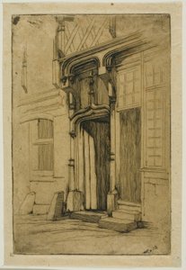 Døråbning til et gammelt kloster i rue Mirabeau, Bourges af Charles Meryon