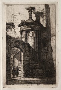 Indgang til det franske kapucinerkloster i Athen, 1854. af Charles Meryon