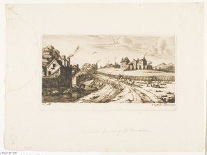 Indgang til forstaden Saint-Marceau, Paris af Charles Meryon