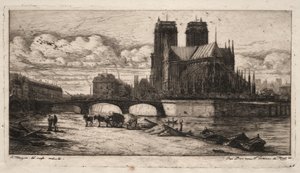 Etchings of Paris: The Apse of the Cathedral of Notre Dame, 1854. af Charles Meryon