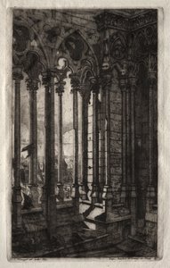 Etchings of Paris: The Gallery of Notre Dame, 1853. af Charles Meryon