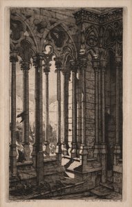 Etchings of Paris: The Gallery of Notre Dame, 1853. af Charles Meryon