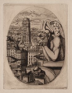 Ætsninger af Paris: Gargoylen af Charles Meryon