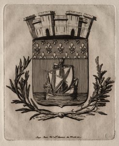 Etchings of Paris: The Symbolical Arms of the City of Paris af Charles Meryon