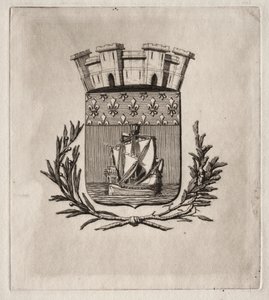 Etchings of Paris: The Symbolical Arms of the City of Paris, 1854. af Charles Meryon