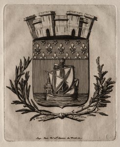 Etchings of Paris: The Symbolical Arms of the City of Paris, 1854. af Charles Meryon