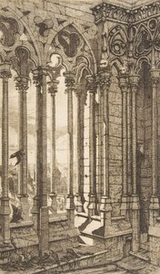 Galleri, Nôtre-Dame Cathedral, Paris, 1853. af Charles Meryon