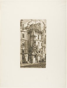 Hus med tårn, rue de la Tixéranderie af Charles Meryon