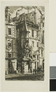Hus med et tårn, rue de la Tixéranderie, Paris af Charles Meryon