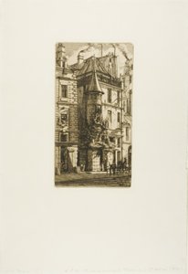 Hus med et tårn, rue de la Tixéranderie, Paris af Charles Meryon
