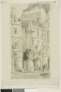 Hus med et tårn, rue de la Tixéranderie, Paris af Charles Meryon