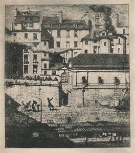 La Morgue 3rd State, 9 18 x 8 18 tommer, 1854, 1927 af Charles Meryon