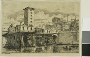 Notre-Dame Pump, Paris af Charles Meryon