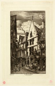 Rue des Toiles, Bourges af Charles Meryon