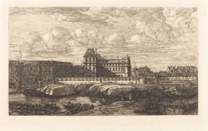 Det gamle Louvre, fra et maleri af Zeeman, 1651 af Charles Meryon