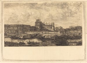 Det gamle Louvre fra et maleri af Zeeman, 1651 (Det gamle Louvre, fra et maleri af Zeeman, l651) af Charles Meryon