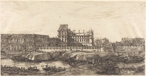 Det gamle Louvre, fra et maleri af Zeeman, 1651 af Charles Meryon