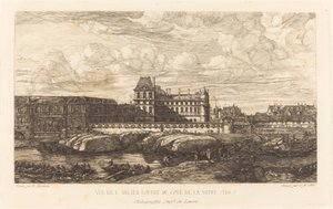 Det gamle Louvre, fra et maleri af Zeeman, 1651 af Charles Meryon