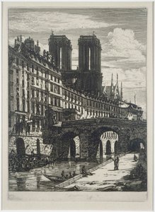 Le Petit Pont af Charles Meryon