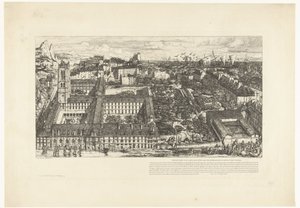 Lyceum Henri IV i Paris Collège Henri IV eller Lycée Napoléon (titel på objekt) af Charles Meryon