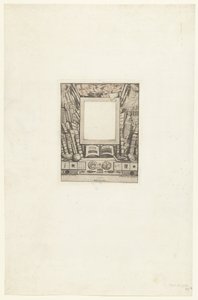 Omliste for portræt af Armand Guéraud Indramningsprojekt til portrættet af Armand Guérard af Charles Meryon