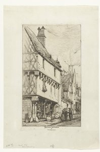 Oud huis af Huis van de Muzikant i Bourges Gammelt hus i Bourges (titel på objekt) af Charles Meryon