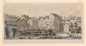 En del af byen mod slutningen af ​​det 17. århundrede af Charles Meryon